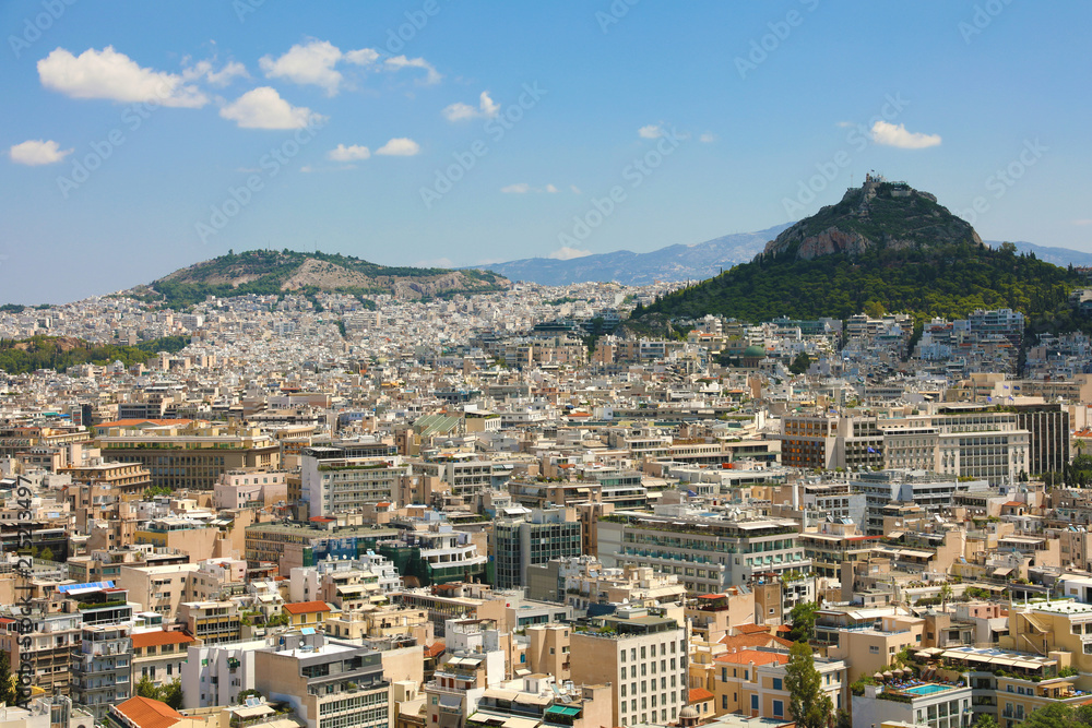 Panoramic view of Athens city in Greece