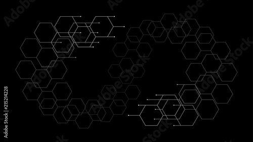 flat minimalism hexagon tech pattern background