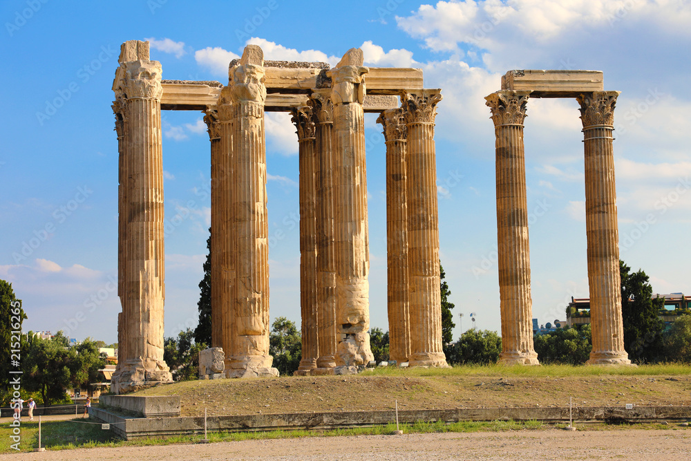 The Temple of Olympian Zeus or the Olympieion is a monument of Greece and a former colossal temple in the centre of the Greek capital city Athens.