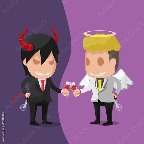 Angel Devil Worker Business Man Vector