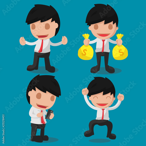 Buisiness Man Charater Worker Cute Vector