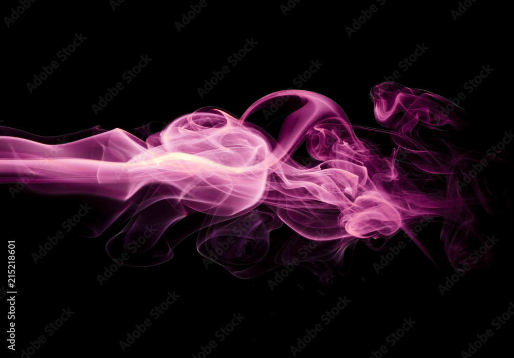Fototapeta premium Purple smoke on black background