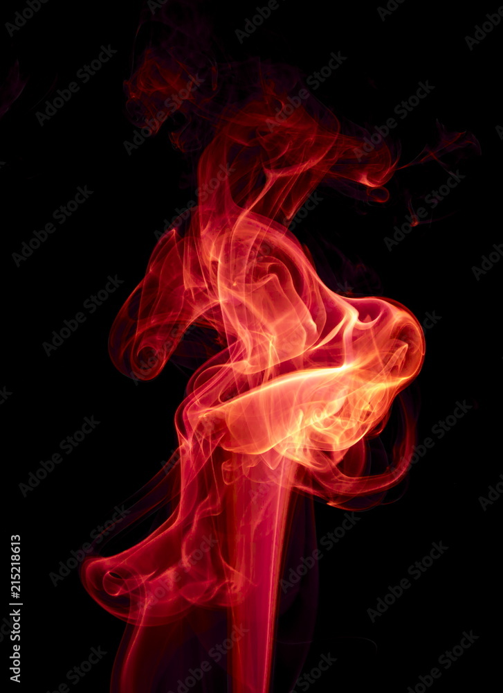 Fototapeta premium Red smoke on black background