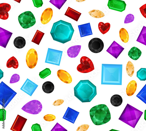Realistic precious stones pattern