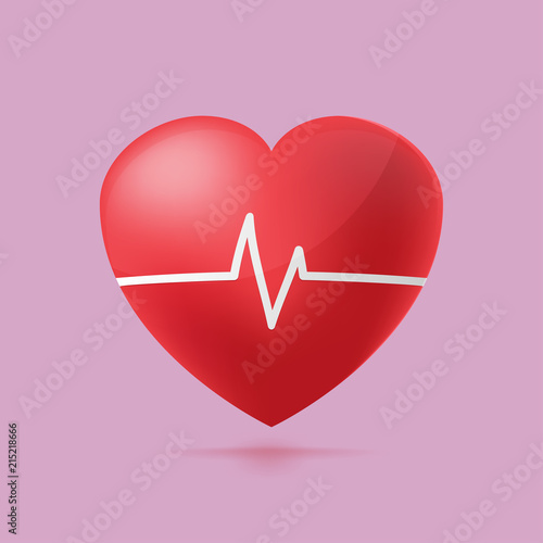 Red Heart Beat Graph Hospital vector