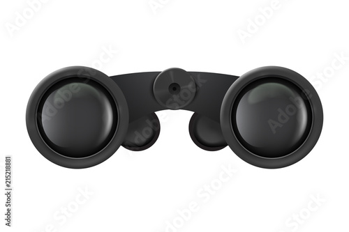 Realistic binoculars, front view, isolated on white