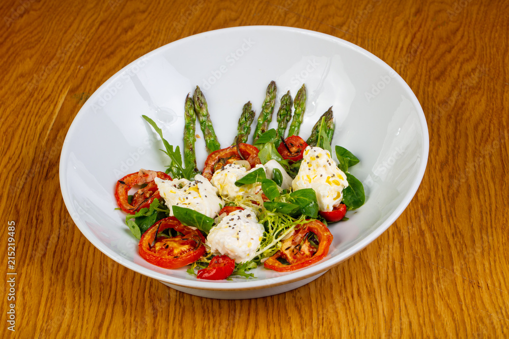 Salad with cheese and asparagus Salad with cheese and asparagus