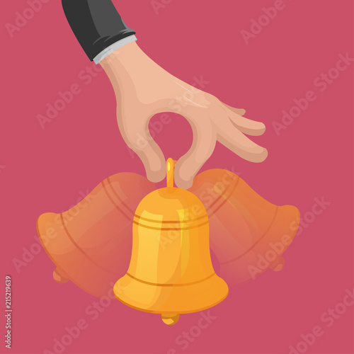 Hand Hold  Shake Bell Shine Vector