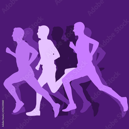 Silhouette of running man - long-distance runner or short-distance runner