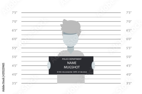 Police lineup, mugshot template with a table. Design silhouette of anonymous. Abstract concept graphic element. Creative vector illustration EPS10