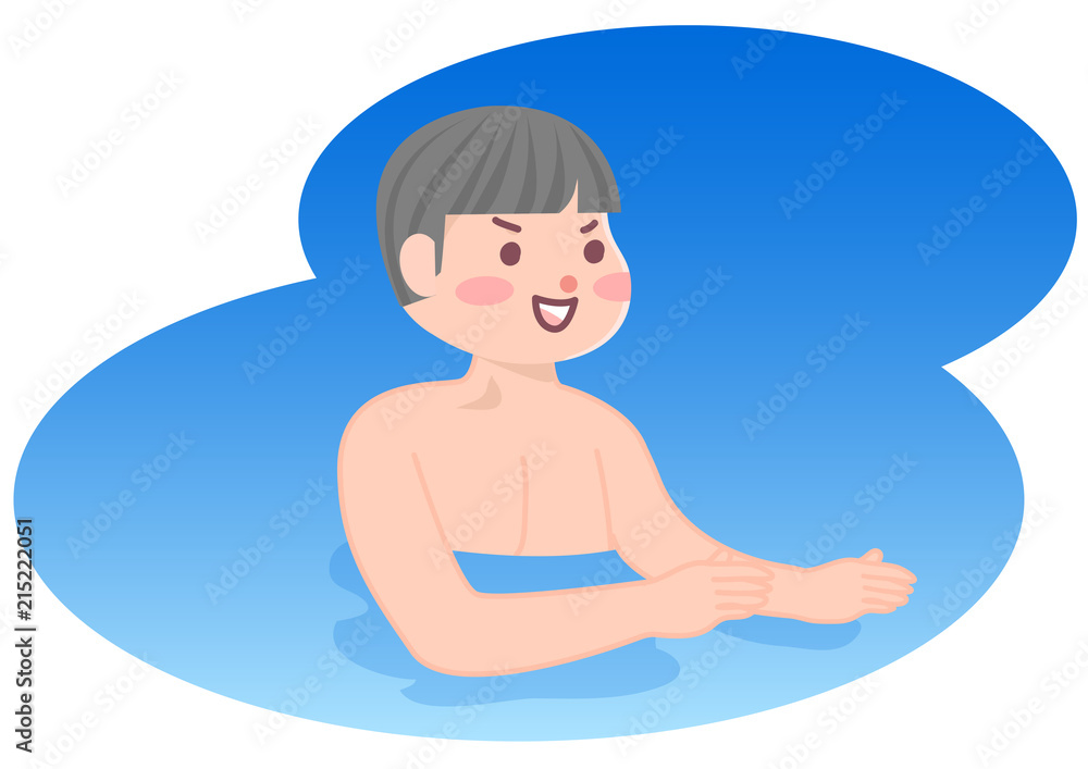 プールを楽しむ男の子 プールを楽しむ男の子