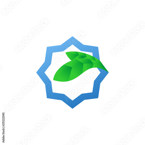 Logo of green leaf ecology nature element. Design shape leaf logo and abstract organic leaf logo. Leaf logo eco graphic creative template.