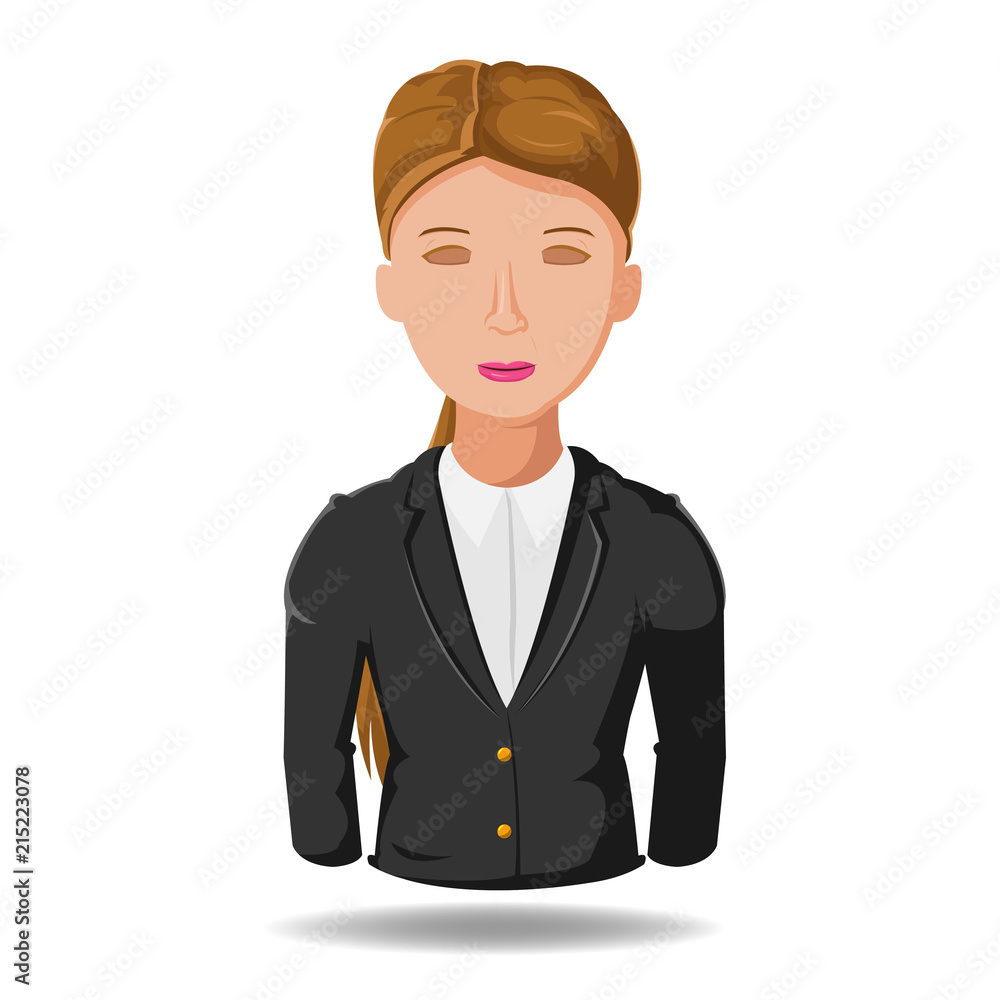 Business Woman Worling Symbol Cartoon Vector Business Woman Worling Symbol Cartoon Vector
