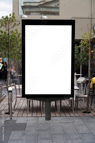 Fototapeta Blank advertising mock up white billboard
