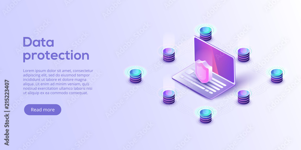 Network data security isometric vector illustration. Online server protection system concept with datacenter or blockchain. Secure bank transaction with password verification via internet. Network data security isometric vector illustration. Online server protection system concept with datacenter or blockchain. Secure bank transaction with password verification via internet.