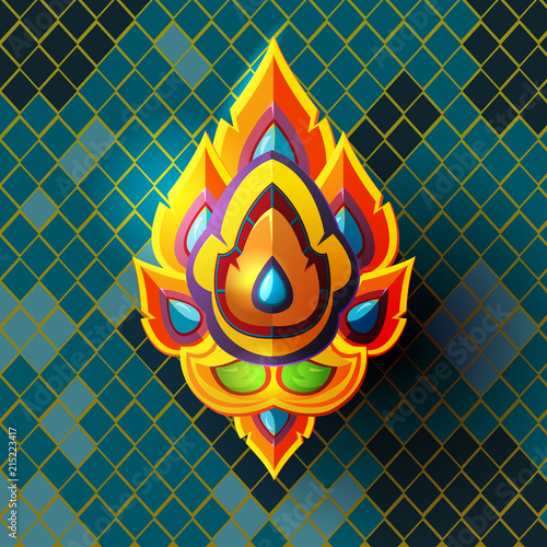 Thai Culture Abstract Art Style Vector