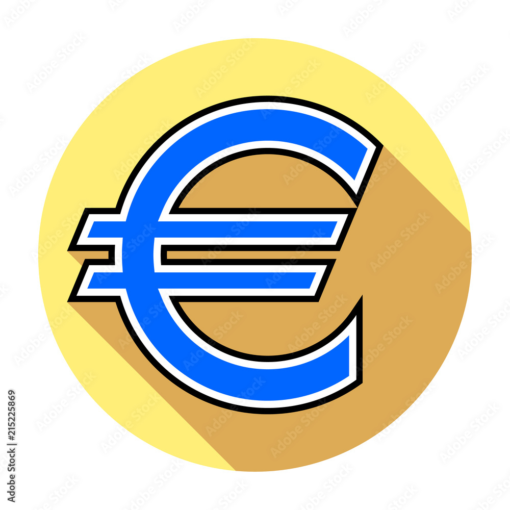 Euro icon flat design vector illustration Euro icon flat design vector illustration
