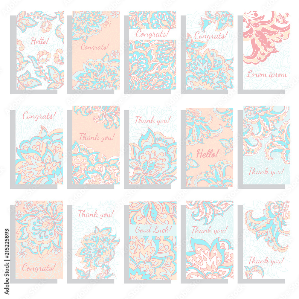 set of vector greeting card