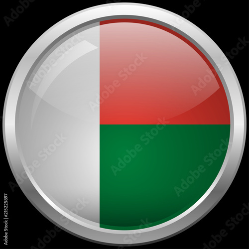 Free Download Madagascar flag glass button vector illustration - GFXLoad