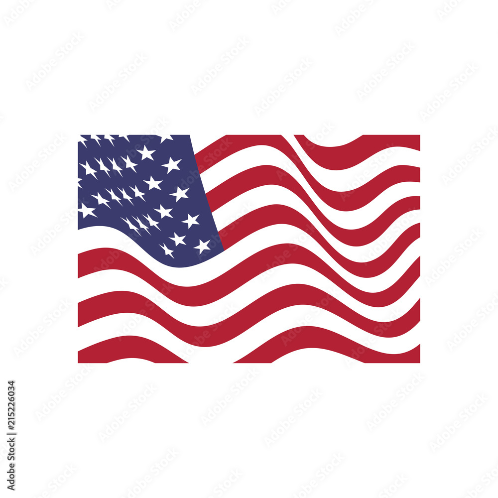 Obraz premium United States of America national flag in the wind. Vector illustration.