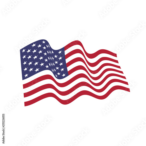 United States of America national flag in the wind. Vector illustration.