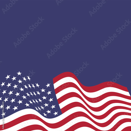 United States of America national flag in the wind. Vector illustration.