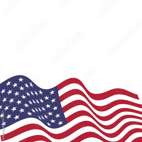 United States of America national flag in the wind. Vector illustration.