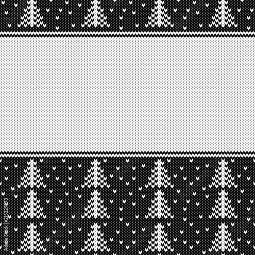 Abstract monochrome knitted seamless pattern. Knit texture sheme swatch for new year card, christmas invitation, holiday wrapping paper, winter vacation travel and ski resort advertising etc.