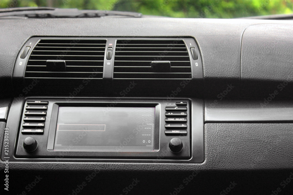 Vehicle on-board computer. Car interior details