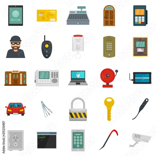 Photography Burglar robber mugger plunderer icons set