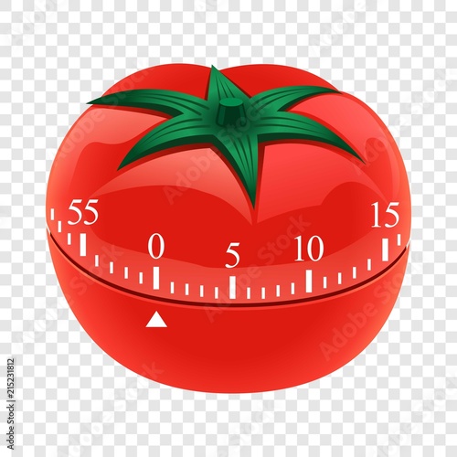Tomato timer mockup. Realistic illustration of tomato timer vector mockup for on transparent background