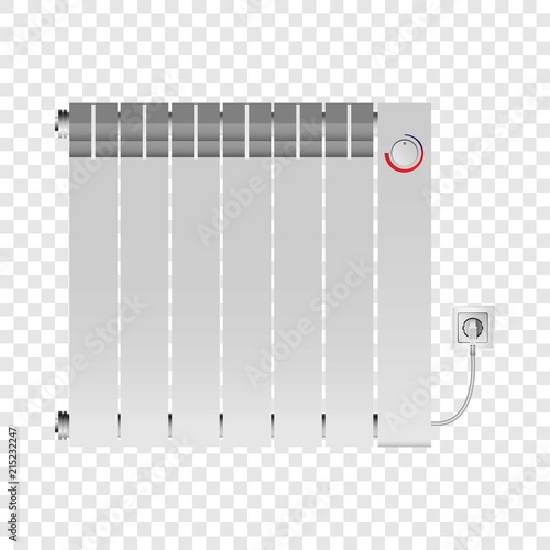 Interior heater mockup. Realistic illustration of interior heater vector mockup for on transparent background