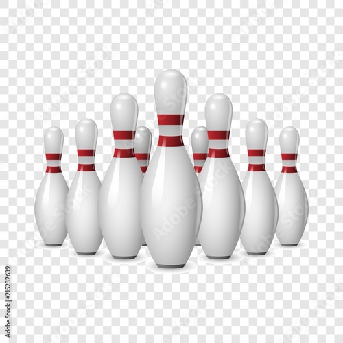 Bowling competition icon. Realistic illustration of bowling competition vector icon for on transparent background