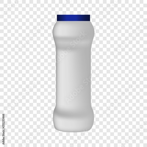 Powder cleaner mockup. Realistic illustration of powder cleaner vector mockup for on transparent background