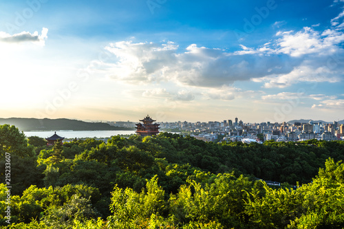 landscape of chenghuang temple in hangzhou china photo