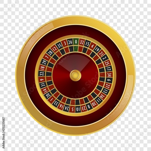 Roulette casino mockup. Realistic illustration of roulette casino vector mockup for on transparent background