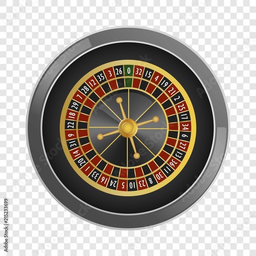 Top view roulette casino mockup. Realistic illustration of top view roulette casino vector mockup for on transparent background