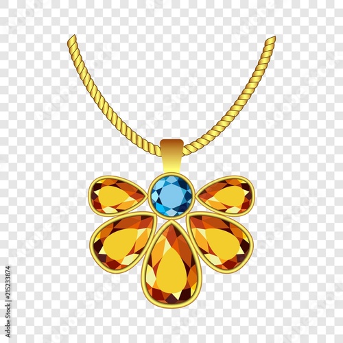 Yellow and blue topaz jewelry icon. Realistic illustration of yellow and blue topaz jewelry vector icon for on transparent background photo