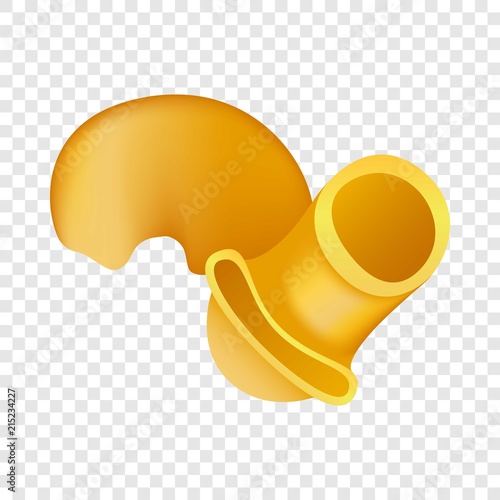 Pipe rigate pasta icon. Realistic illustration of pipe rigate pasta vector icon for on transparent background