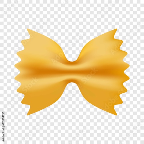 Farfalle pasta icon. Realistic illustration of farfalle pasta vector icon for on transparent background
