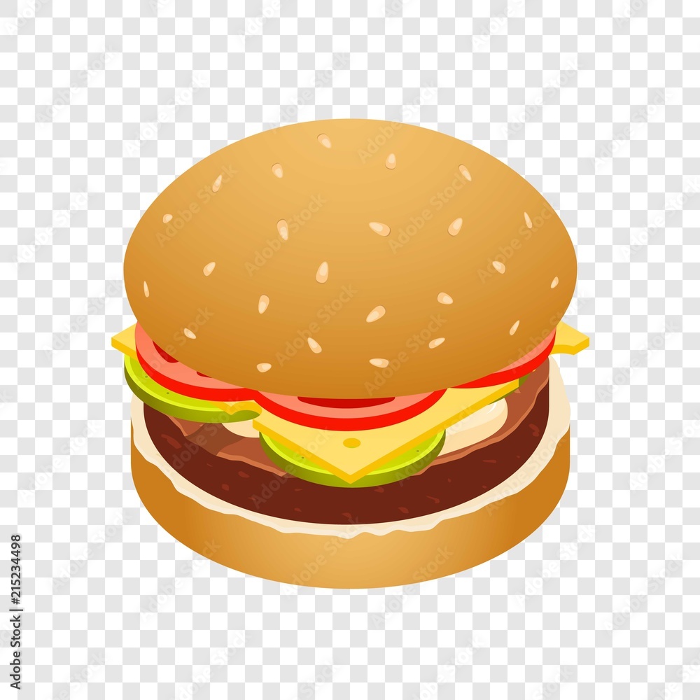 Double burger icon. Isometric of double burger vector icon for on transparent background Double burger icon. Isometric of double burger vector icon for on transparent background