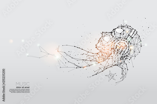 The geometric art, line and dot of listening music