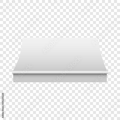 White awning mockup. Realistic illustration of white awning vector mockup for on transparent background
