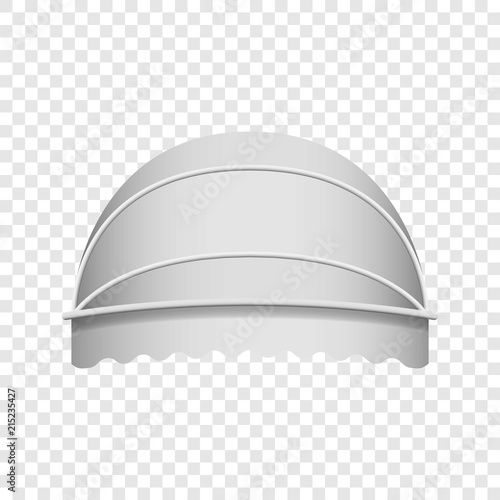 White dome awning mockup. Realistic illustration of white dome awning vector mockup for on transparent background