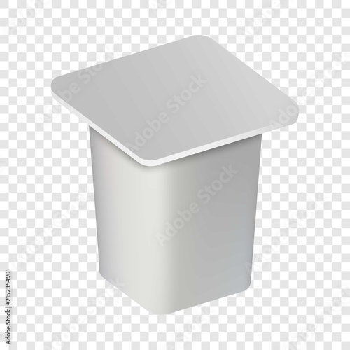 Yogurt closed box mockup. Realistic illustration of yogurt closed box vector mockup for on transparent background
