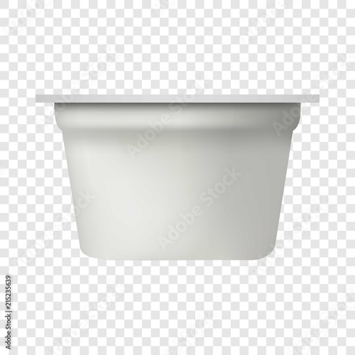 Yogurt packing mockup. Realistic illustration of yogurt packing vector mockup for on transparent background