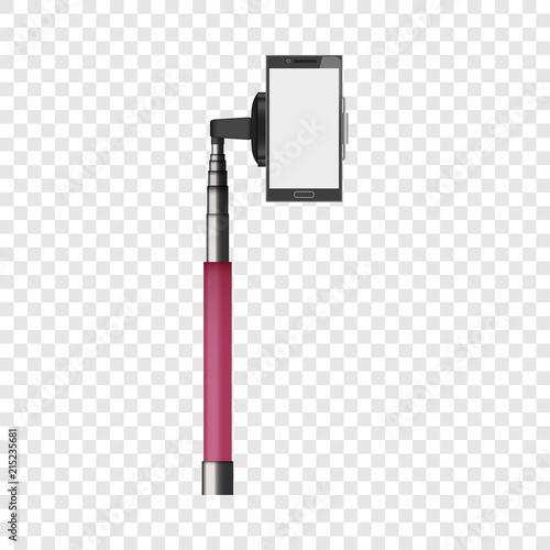 Pink monopod mockup. Realistic illustration of pink monopod vector mockup for on transparent background
