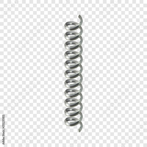Spiral cable mockup. Realistic illustration of spiral cable vector mockup for on transparent background