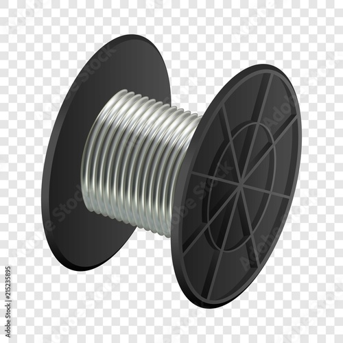 Cable coil mockup. Realistic illustration of cable coil vector mockup for on transparent background
