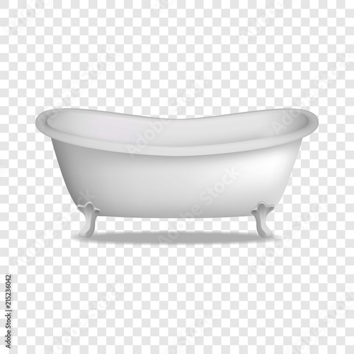 Bathtub mockup. Realistic illustration of bathtub vector mockup for on transparent background